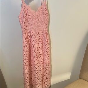 Astr Pink Spaghetti Strap Sundress Midi